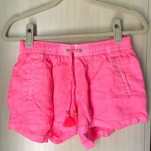 Lilly pink linen shorts